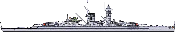Side view of the battleship"Deutschland" in the period when she was bombed